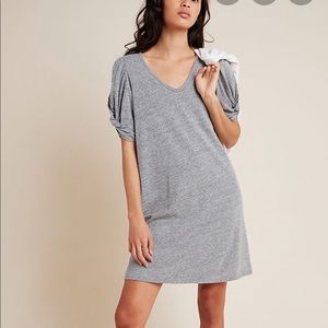 NWT Anthropologie Grey Puff Sleeved Dress Size S